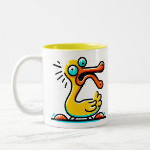 coffee with duck Two-Tone coffee mug