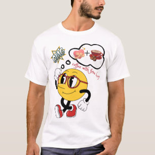 ☕ Coffee With Free Hug 🤗 Cute Thinking Emoji T-Shirt