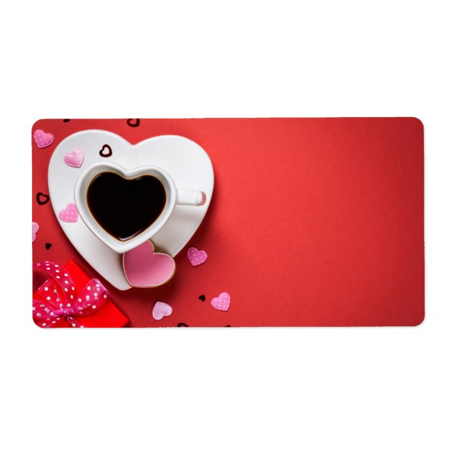 Coffee With Red Gift Box And Cookie Label (Front)