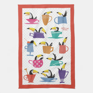 Coffee with Toucans Kitchen Towel