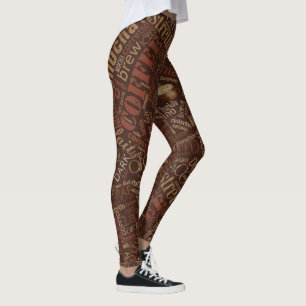 Coffee Word Cloud Brown ID283 Leggings