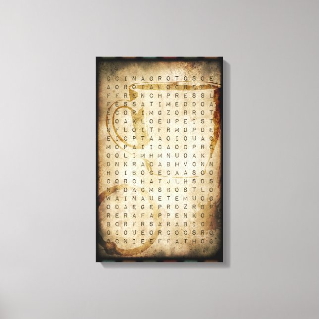 coffee word search canvas print (Front)
