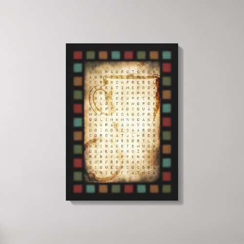 coffee word search canvas print