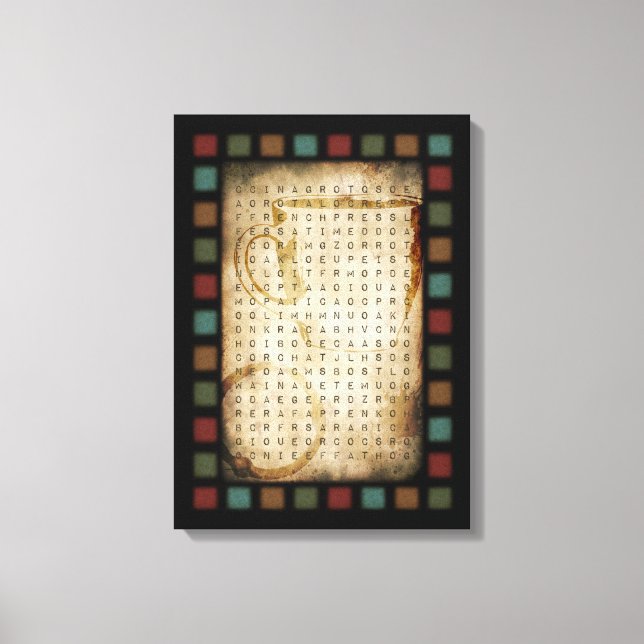 coffee word search canvas print (Front)