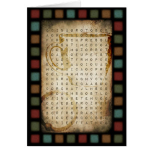 coffee word search cards