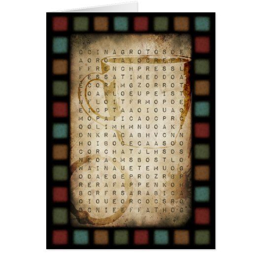 coffee word search cards (Front)