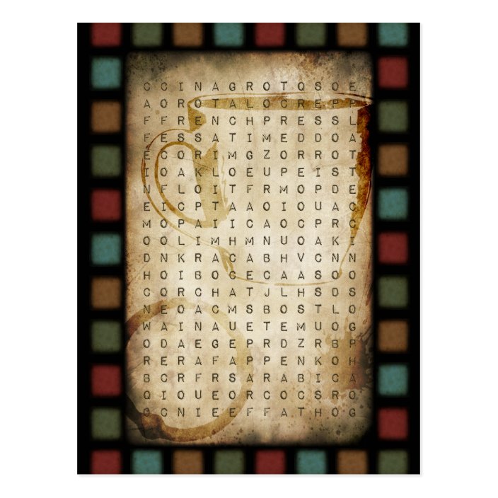 coffee-word-search-postcard-zazzle