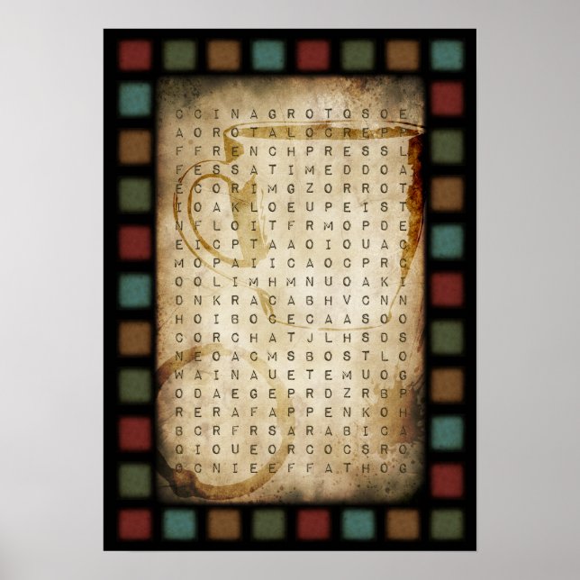coffee word search poster (Front)