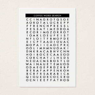 coffee word search puzzle