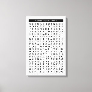 coffee word search puzzle canvas print