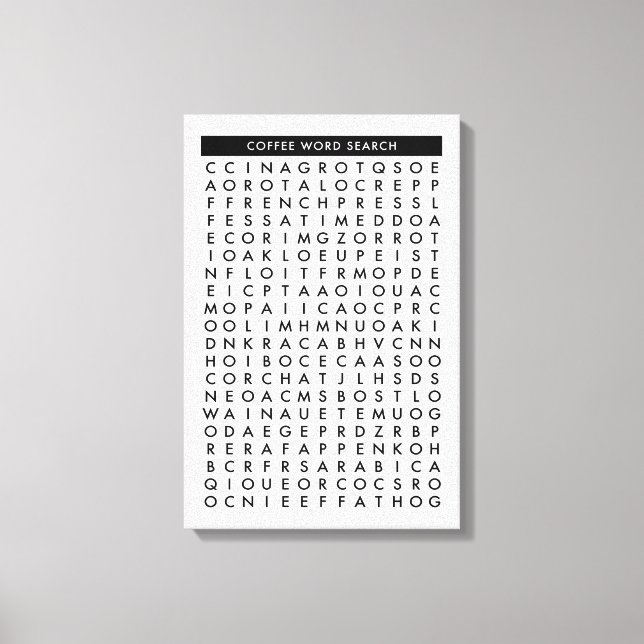 coffee word search puzzle canvas print (Front)