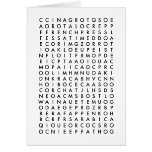 coffee word search puzzle cards