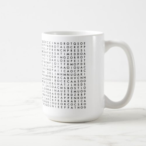 coffee word search puzzle coffee mug