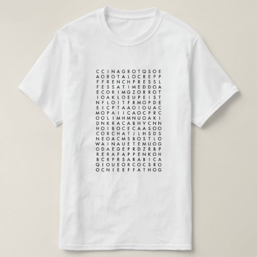 coffee word search puzzle T_Shirt