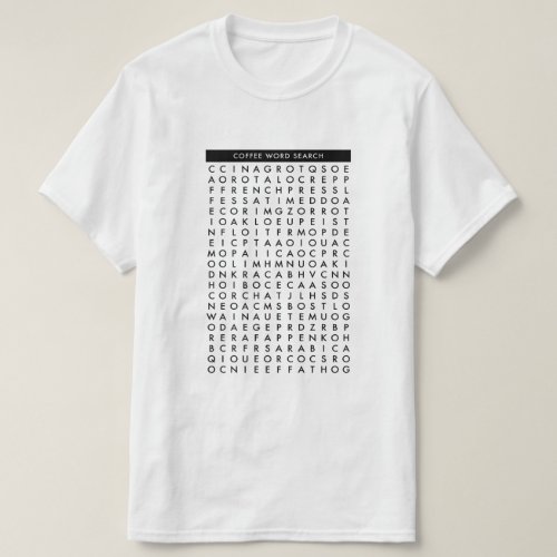 coffee word search puzzle T_Shirt
