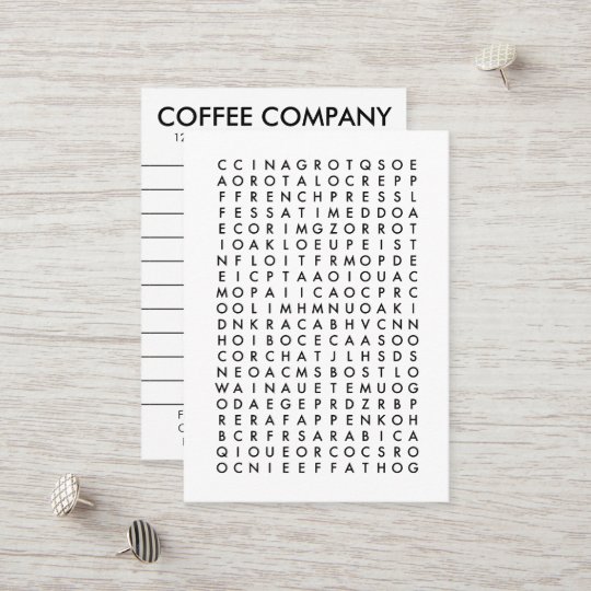 coffee word search rewards card | Zazzle.com