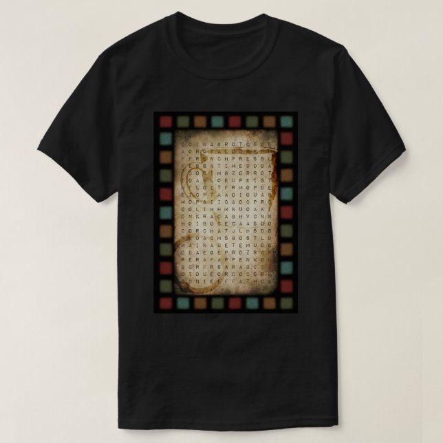 coffee word search T-Shirt (Design Front)