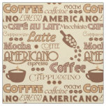 Coffee Words Fabric