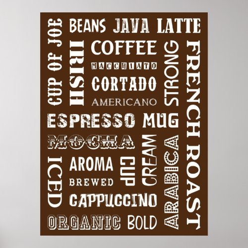 COFFEE WORDS POSTER