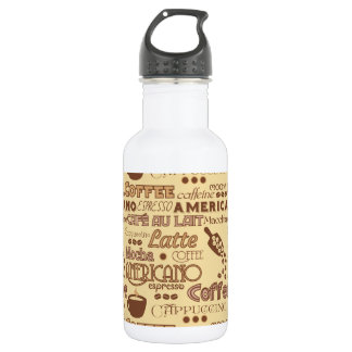 Coffee Words Stainless Steel Water Bottle