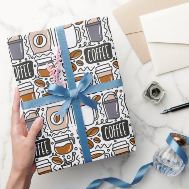 Coffee Wrapping Paper, Espresso Gift Wrap (Gifting)