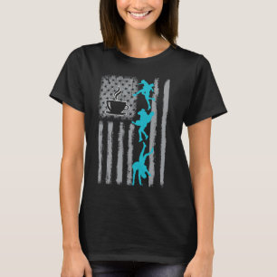coffee wrestling - Vintage USA American Flag for w T-Shirt