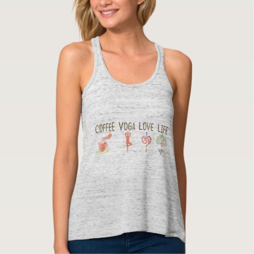 Coffee Yoga Love Life Both Sides Tank Top