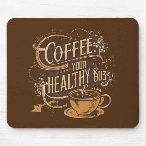 Coffee Your Healthy Buzz D1 Mouse Pad