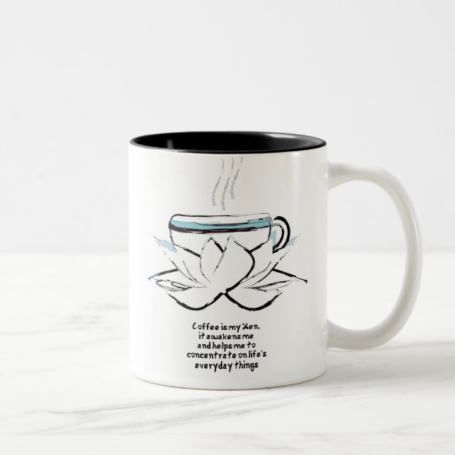 coffee zen Two-Tone coffee mug (Right)