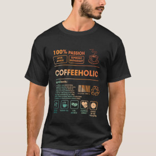Coffeeholic Barcode Coffee Lover Coffee Addict Caf T-Shirt