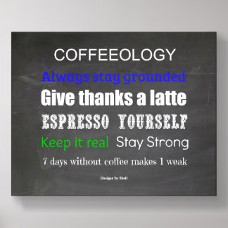 Coffeeology  Expressive Coffee Lover Quotes  Acrylic Photo Tile