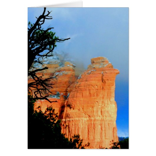 Coffeepot Rock in snow Cards (Front)