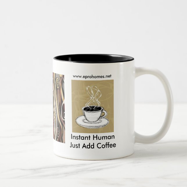 coffeesteamfabric, coffee steam, Instant HumanJ... Two-Tone Coffee Mug (Right)