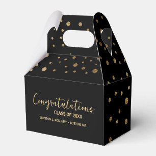 Coffetti Black gold Congratulation Class Graduates Favor Boxes
