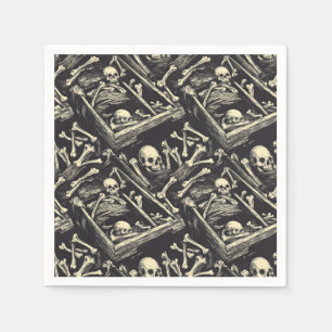 Coffin and Bones Halloween Napkins