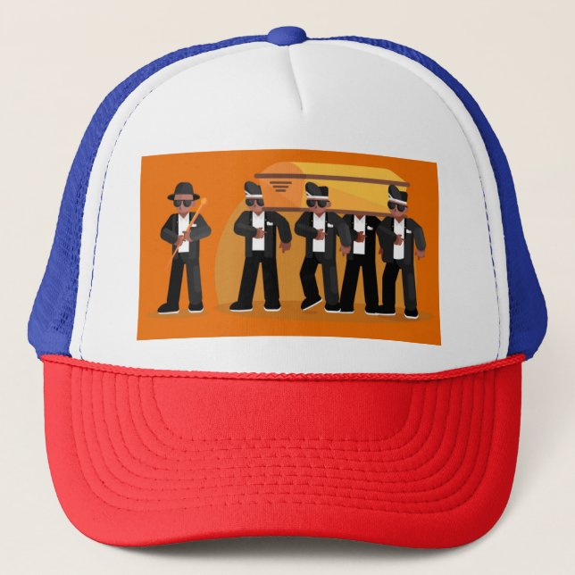 coffin dance meme trucker hat (Front)