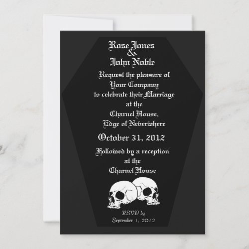 Coffin Ebony (Charcoal) Wedding Invitation