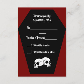 Coffin Ebony II (Red) RSVP Card