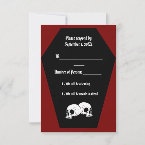 Coffin Ebony II Red RSVP Card