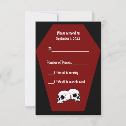 Coffin Ebony III (Red) RSVP Card - LND