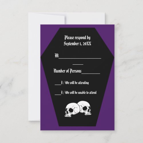 Coffin Ebony Indigo RSVP Card