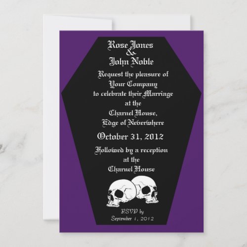 Coffin Ebony Indigo Wedding Invitation