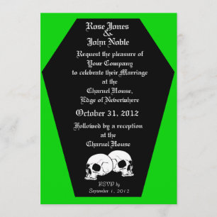 Coffin Ebony (Lime) Wedding Invitation