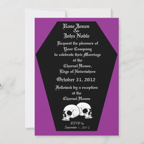 Coffin Ebony (Purple) Wedding Invitation