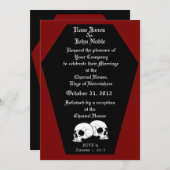 Coffin Ebony (Red) Wedding Invitation (Front/Back)