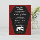 Coffin Ebony (Red) Wedding Invitation (Standing Front)