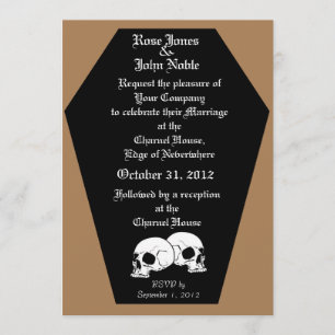 Coffin Ebony (Tan) Wedding Invitation