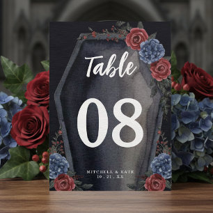 Coffin Floral Gothic Wedding Table Number