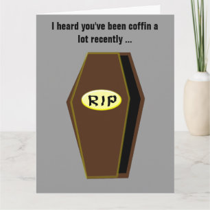 Coffin Funny Get Well Soon Card Custom Card