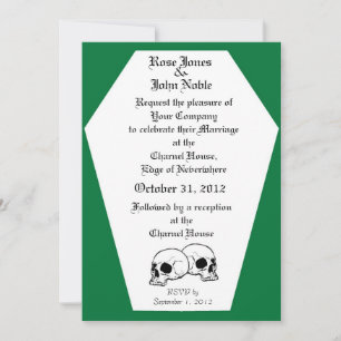 Coffin (Green) Wedding Invitation